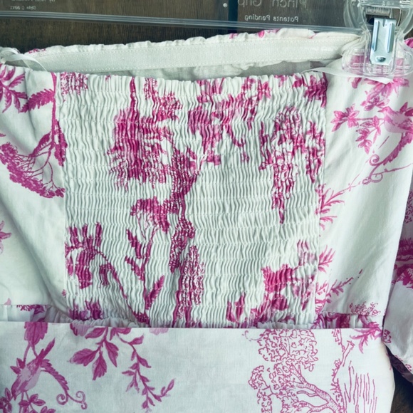 AQUA 🆕 Puff Sleeve Off-the-Shoulder Cotton Floral Tie Waist Dress - Exclusive M - Picture 14 of 16